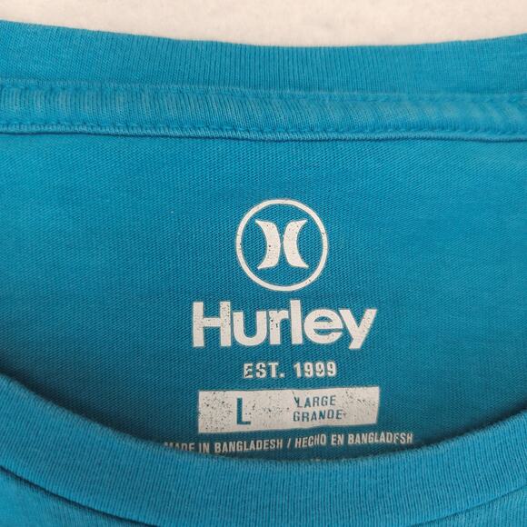 Hurley Casual Crew Neck Graphic T-Shirt Mens Size Large L Blue - Picture 3 of 10